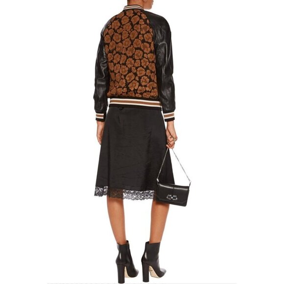 NWT Coach black & brown leather bomber jacket - Picture 3 of 12